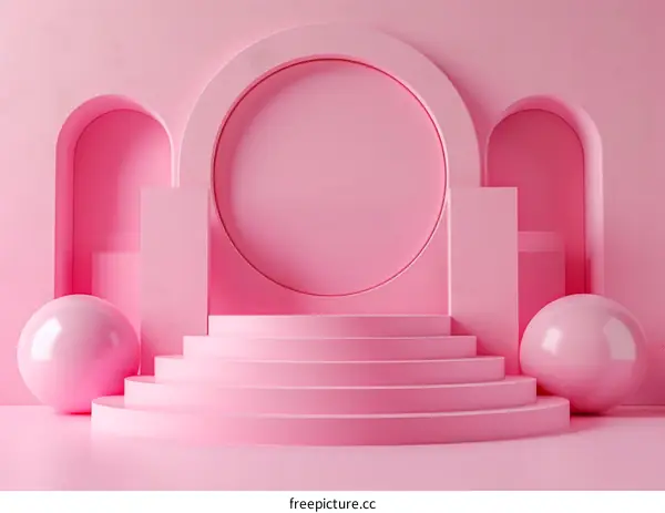 Pink Geometric Abstract Display Background