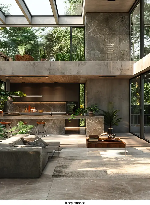 Modern Living Room with Natural Elements