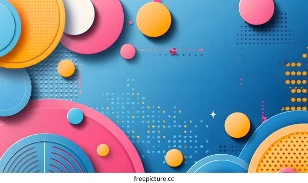 Colorful 3D circles and dots abstract background
