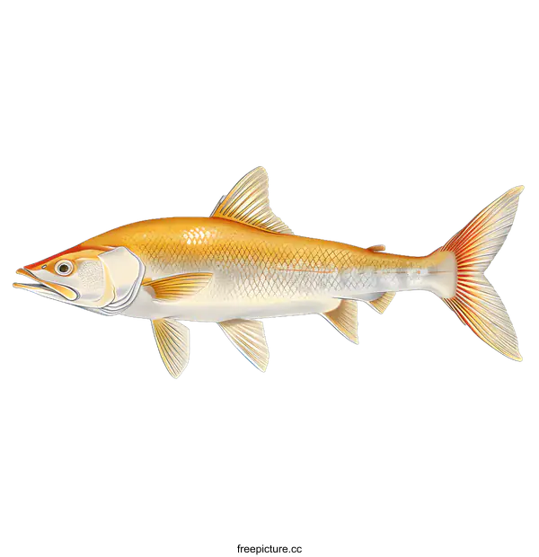 [Transparent Background PNG]Yellow Fish Illustration on White Background