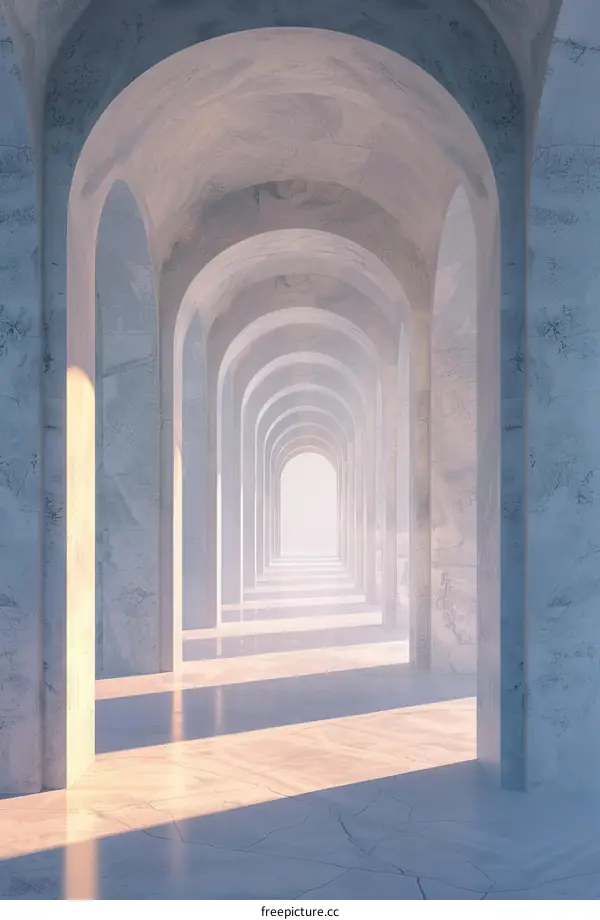 Futuristic Sci-Fi Corridor: Light at the End of the Tunnel