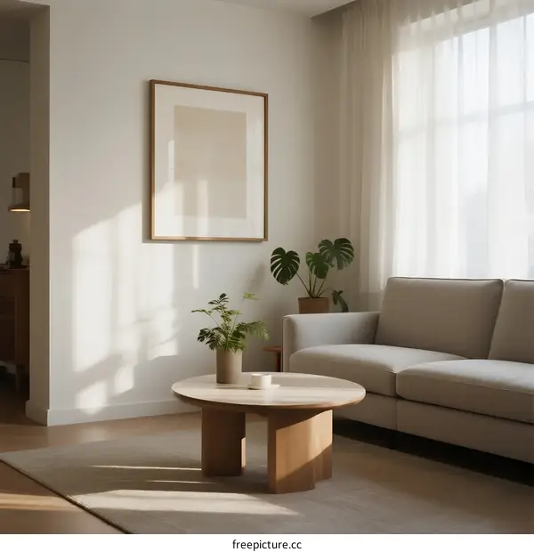 Modern Living Room Interior with Natural Light and Minimalist Furniture
