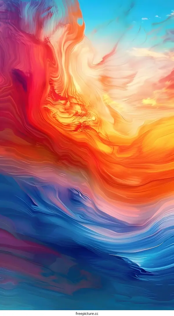 Abstract Colorful Swirls and Waves Art Background