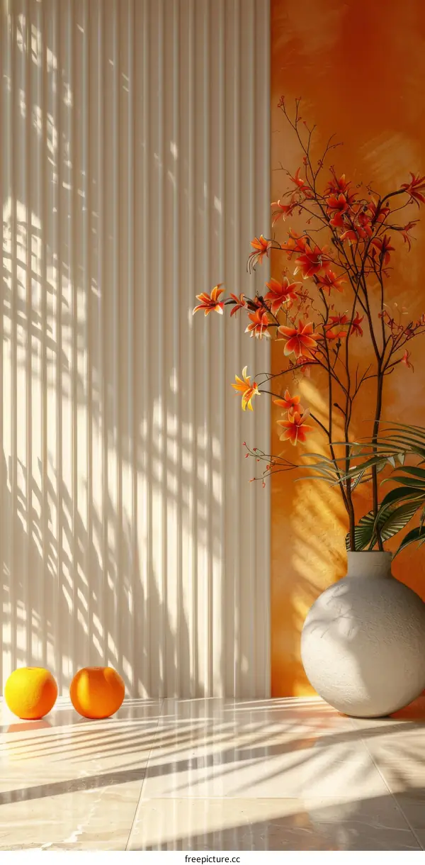 Orange Flowers on the Desk