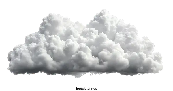 [Transparent Background PNG]Fluffy Cumulus Cloud Isolated on White Background