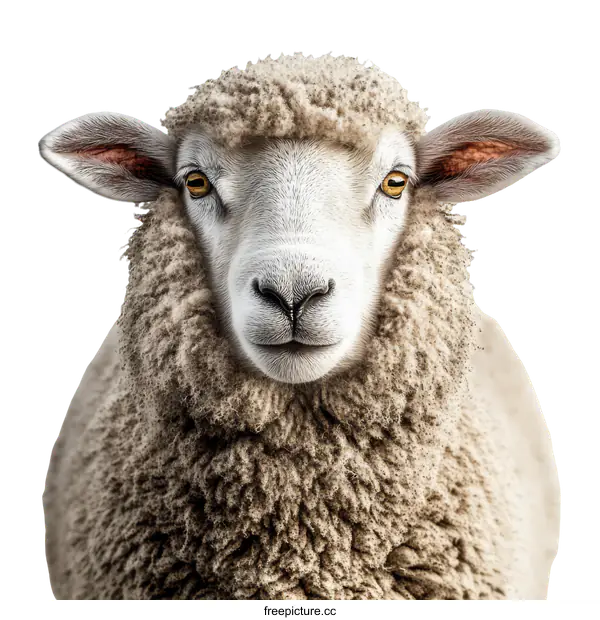 [Transparent Background PNG]Close-up Portrait of a Sheep