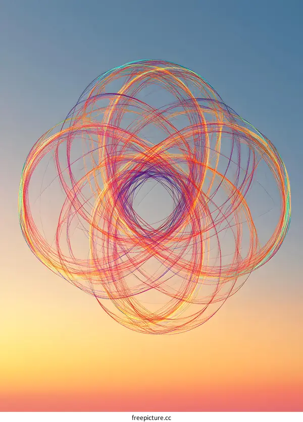 Abstract Colorful Lines In The Sky