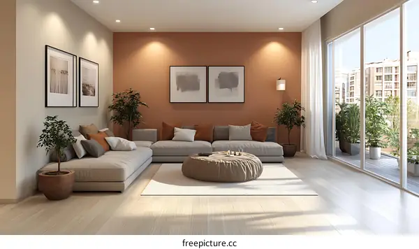 Modern Living Room Interior Design Illustration