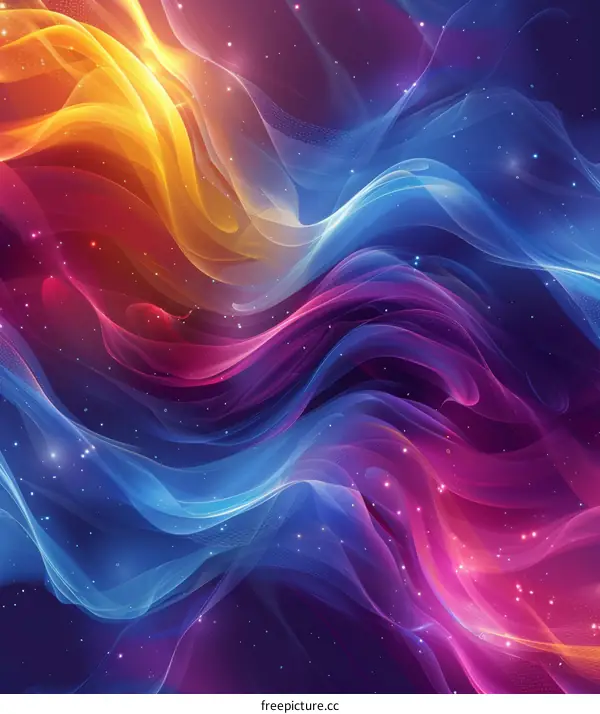 Multicolored Dynamic Wave Abstract Background