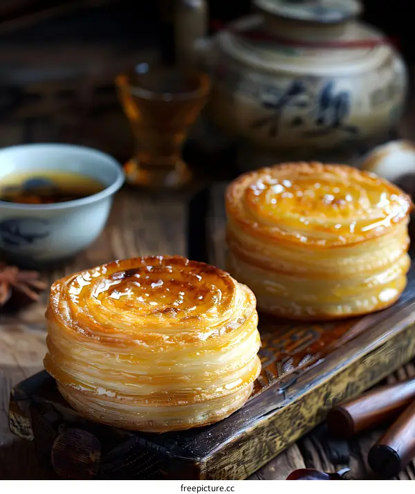 Golden Brown Pastries with Honey Glaze