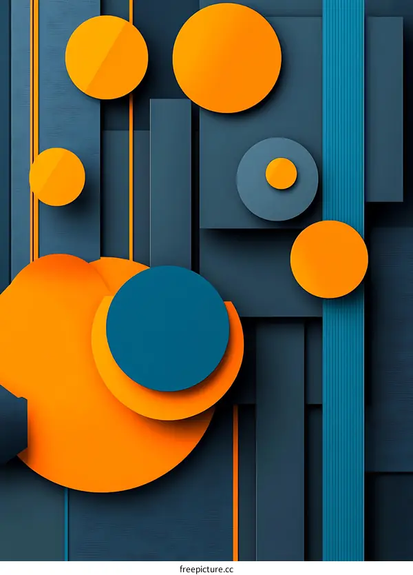 Abstract Background With Orange and Blue Circles