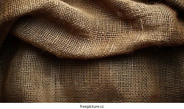 Closeup of brown sackcloth fabric