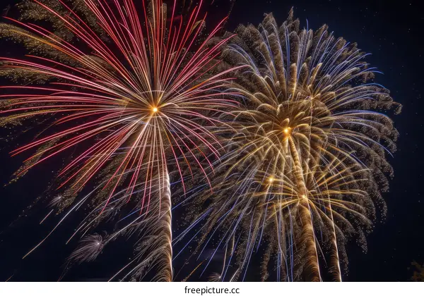 Fireworks light up the night sky