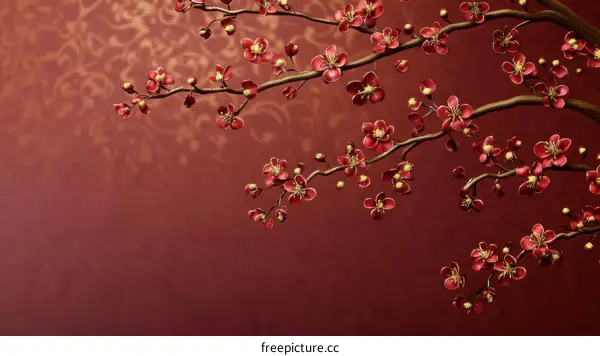 Intricate Decorative Cherry Blossom Branches
