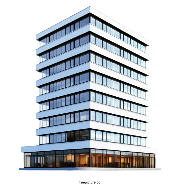 [Transparent Background PNG]Modern Office Building Exterior Design