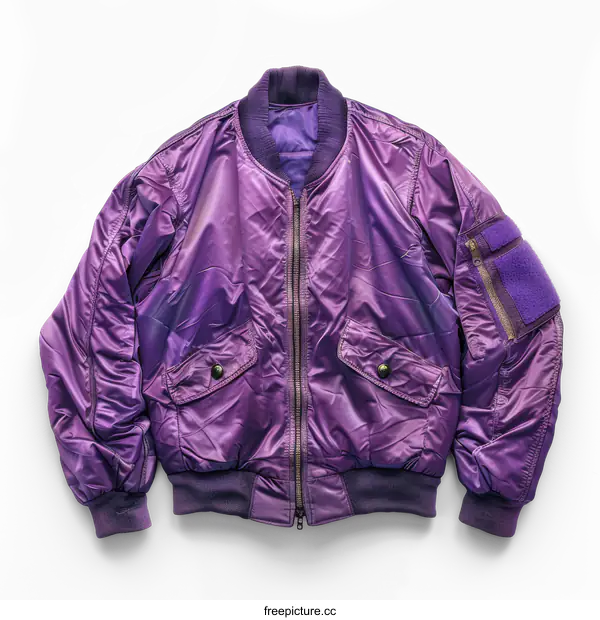 [Transparent Background PNG]Purple Bomber Jacket Isolated on transparent background