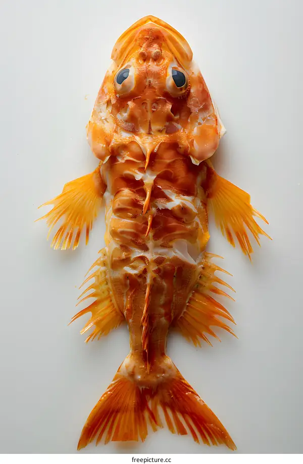 Orange fish on white background