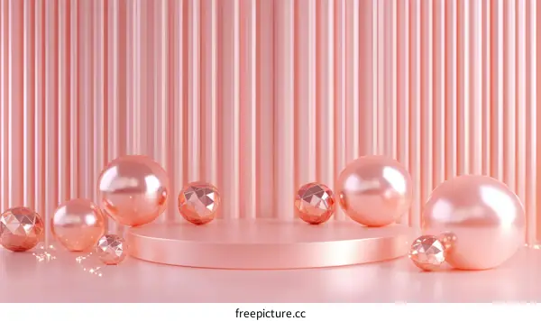 Elegant Pink Geometric Display Stand