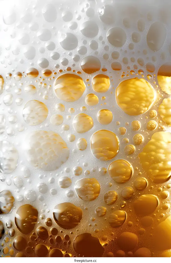 Close Up Of Beer Bubbles