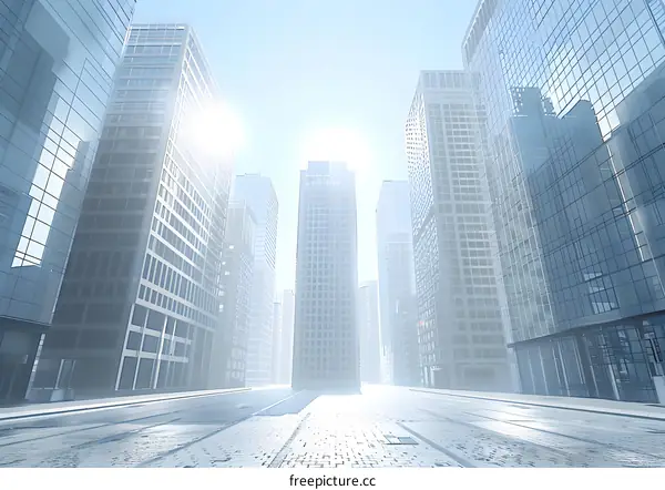 Towers along a city street