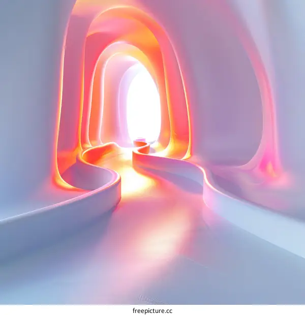 Glowing Pink Sci-Fi Tunnel