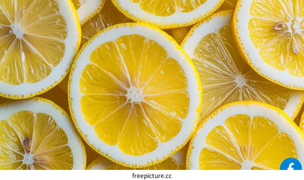 Close-up of a sliced lemon