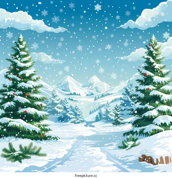 Snow-Covered Valley Landscape