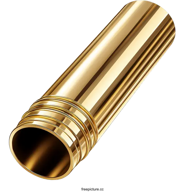 [Transparent Background PNG]Gold Metal Pipe Section Illustration