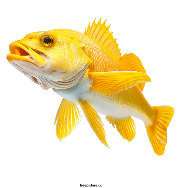 [Transparent Background PNG]Yellow Fish Swimming Illustration