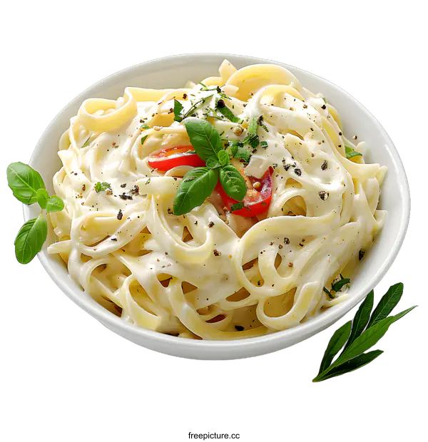 [Transparent Background PNG]Creamy Pasta Dinner