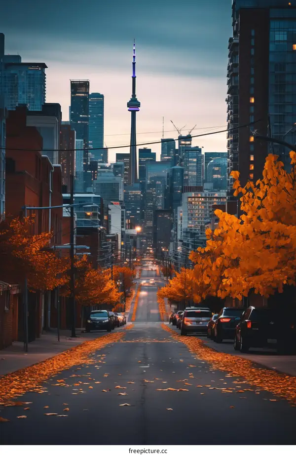 Toronto Skyline in Fall Colors