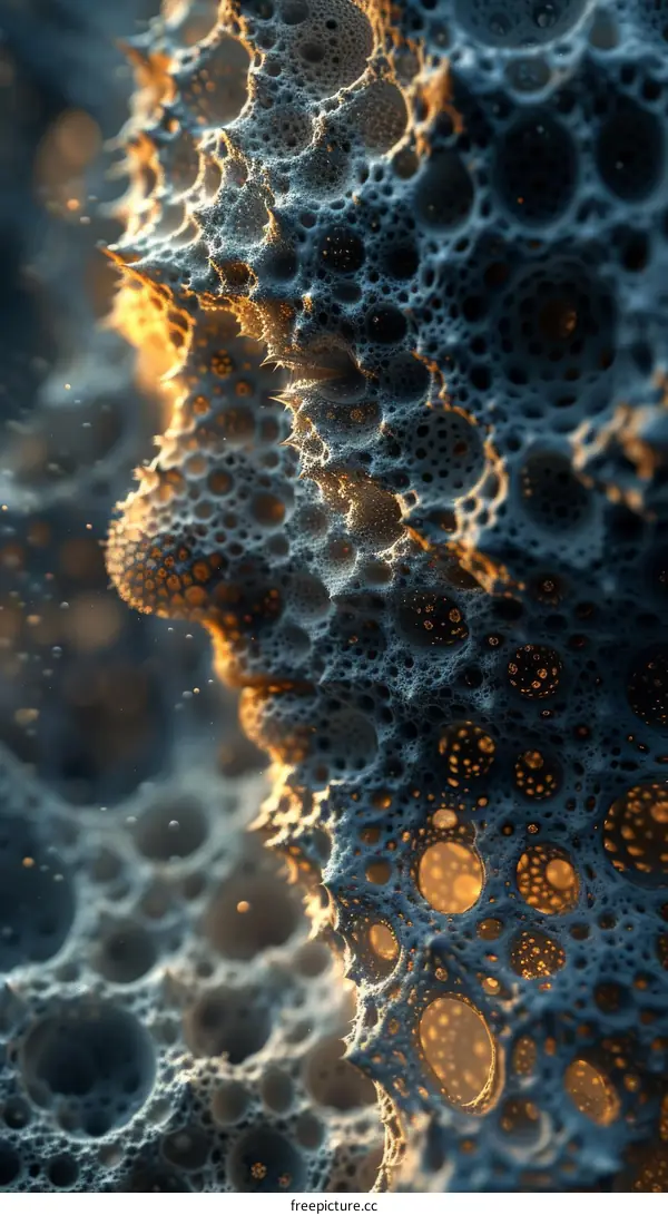 Alien Structure with Bioluminescent Light on Exoplanet