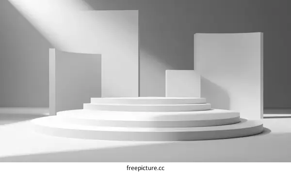 Abstract Minimalist White Product Display Stage