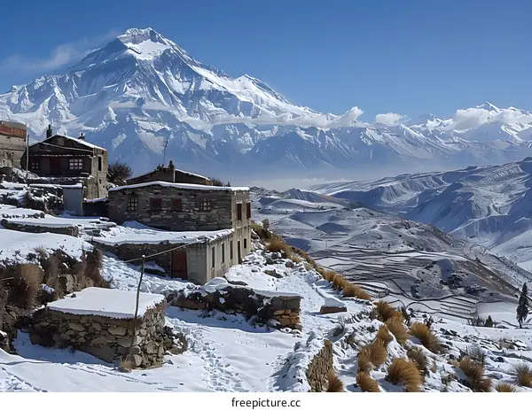 A remote village in the Himalayas
