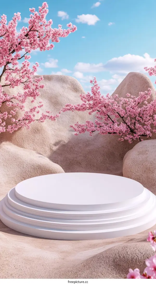 Spring Cherry Blossom Display Podium