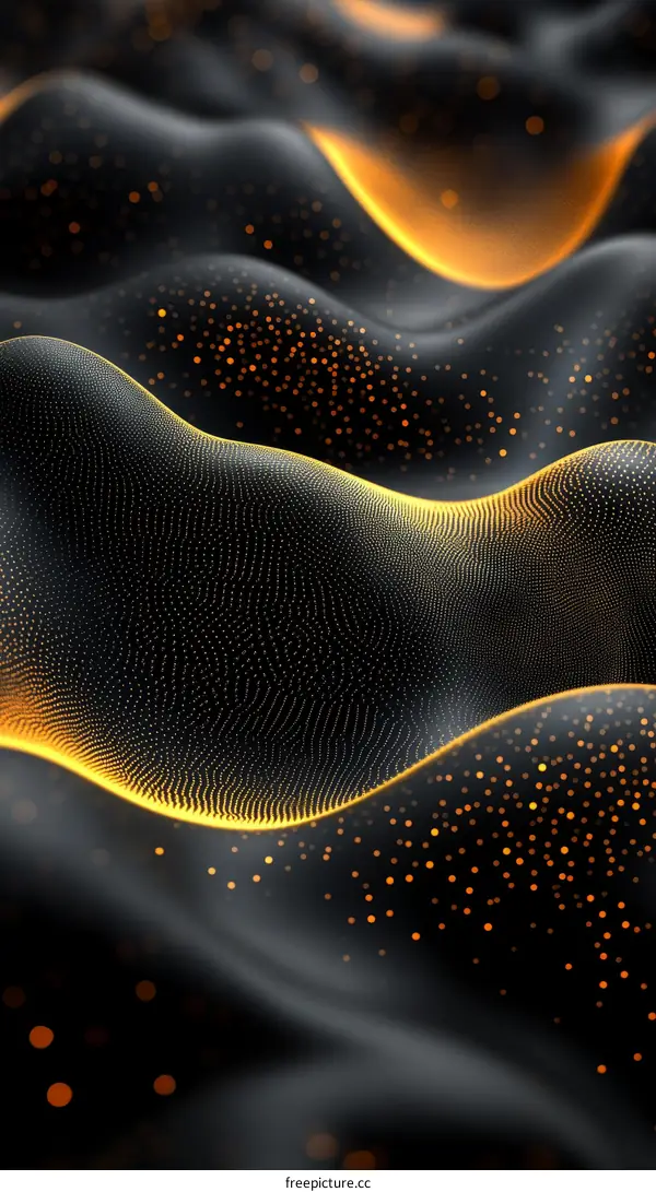 Abstract Black and Gold Wave Pattern Design