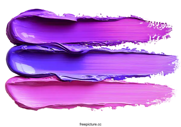 [Transparent Background PNG]Abstract Paint Strokes in Shades of Purple and Pink