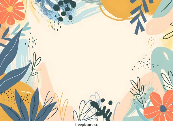 Abstract Floral Background with Pastel Colors