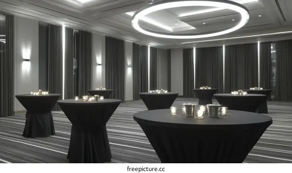 Modern Banquet Hall with Round Tables