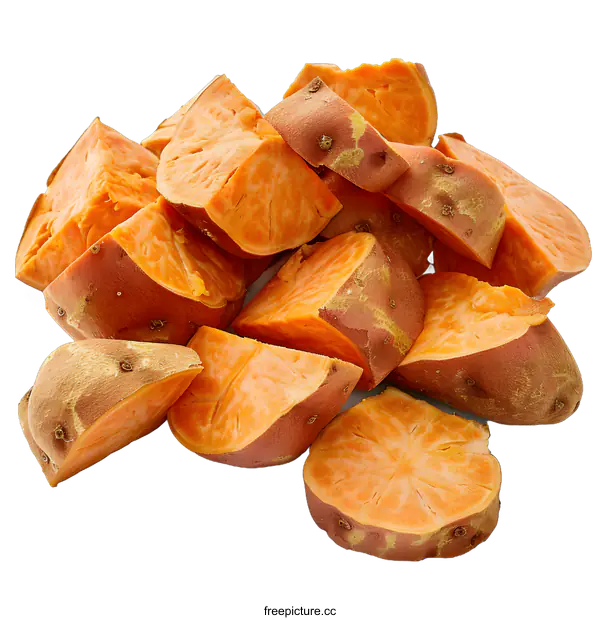 [Transparent Background PNG]Freshly Chopped Sweet Potatoes