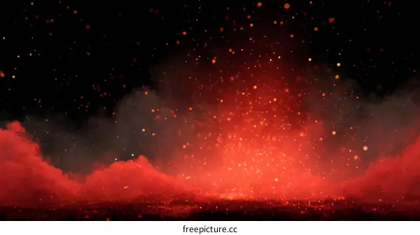 Fiery Sparks Against a Dark Background