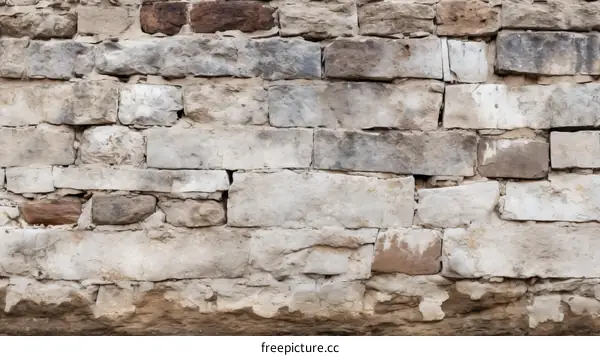 old weathered limestone brick wall texture background