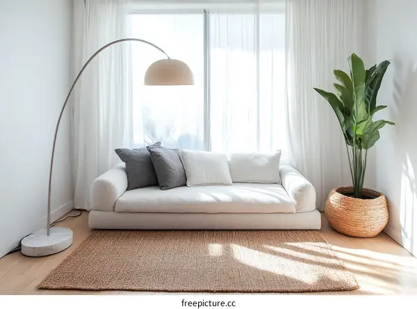 Modern Minimalist Living Room with Natural Light