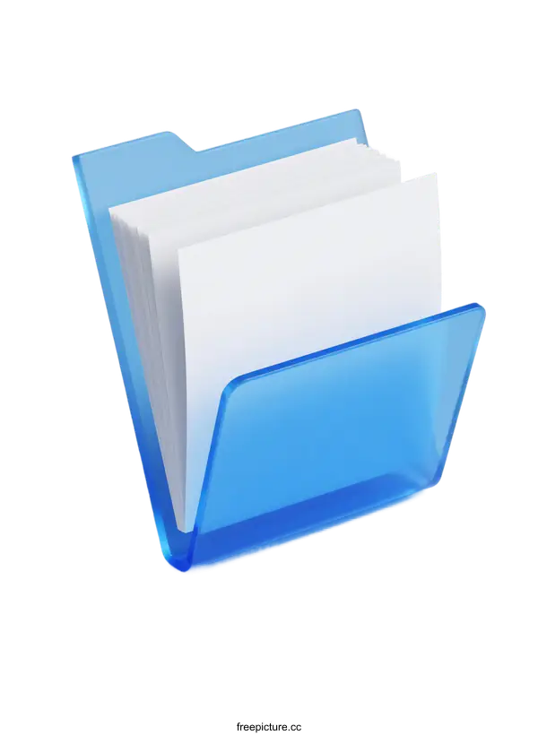 [Transparent Background PNG]A Blue Folder Containing Multiple White Papers