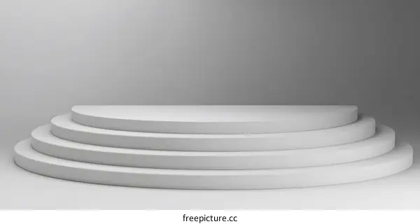 Minimalist White Pedestal with Grey Background