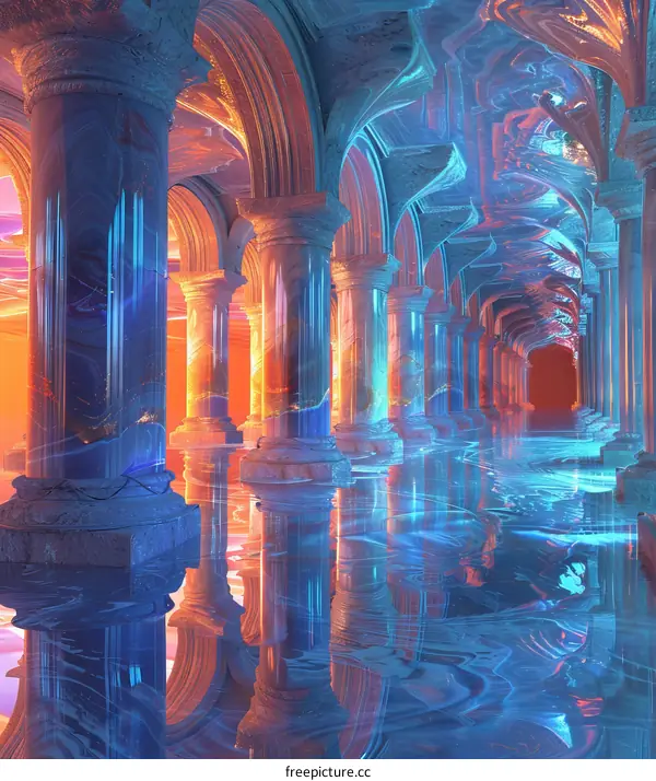 Abstract Colorful Ancient Architecture