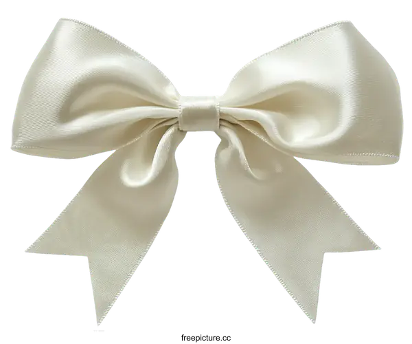 [Transparent Background PNG]Elegant Cream Satin Ribbon Bow