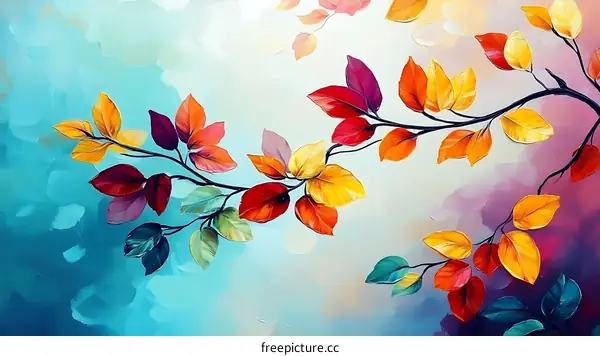 Colorful Autumn Leaves Painting