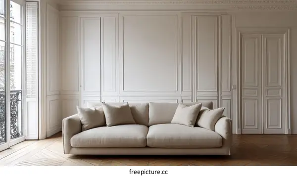 Elegant Parisian Living Room Sofa Interior Design