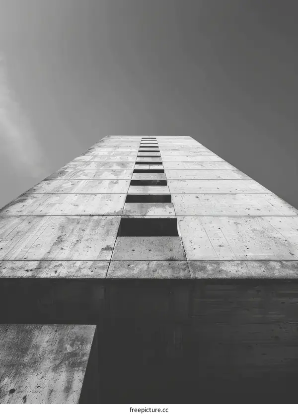 Concrete Office Building With Symmetrical Windows